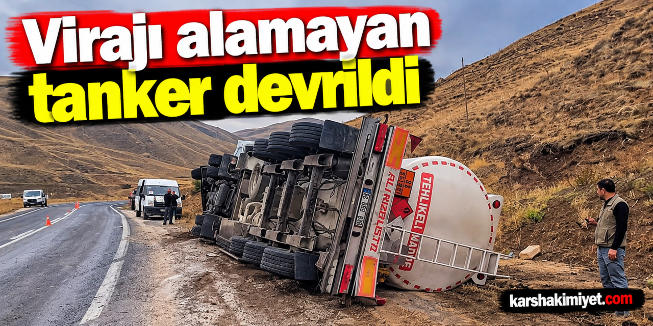 virajı alamayan tanker devrildi