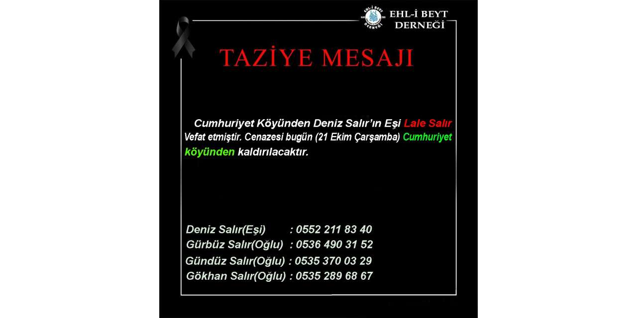 Lale Salır vefat etti