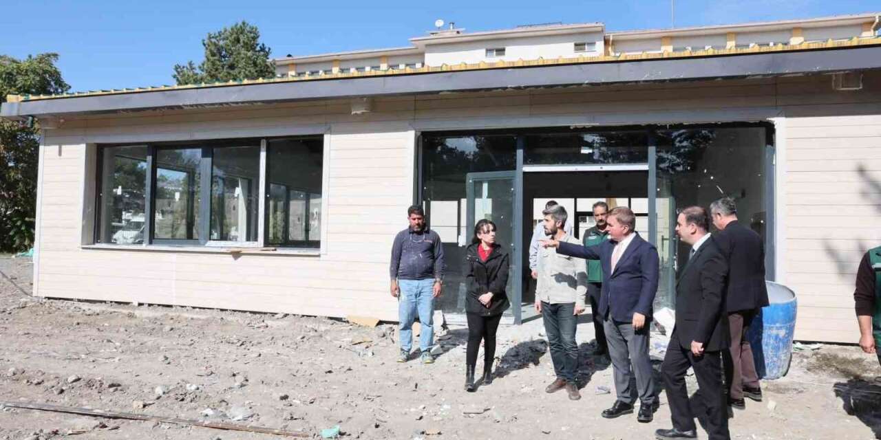 Vali Aydoğdu, DSİ sosyal tesisi ve kütüphane inşaatını inceledi