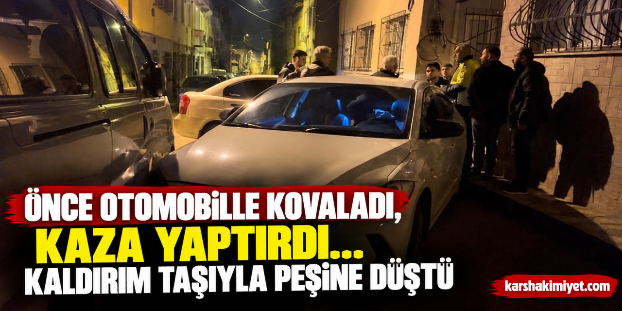 Önce otomobille kovaladı, kaza yaptırdı... Kaldırım taşıyla peşine düştü