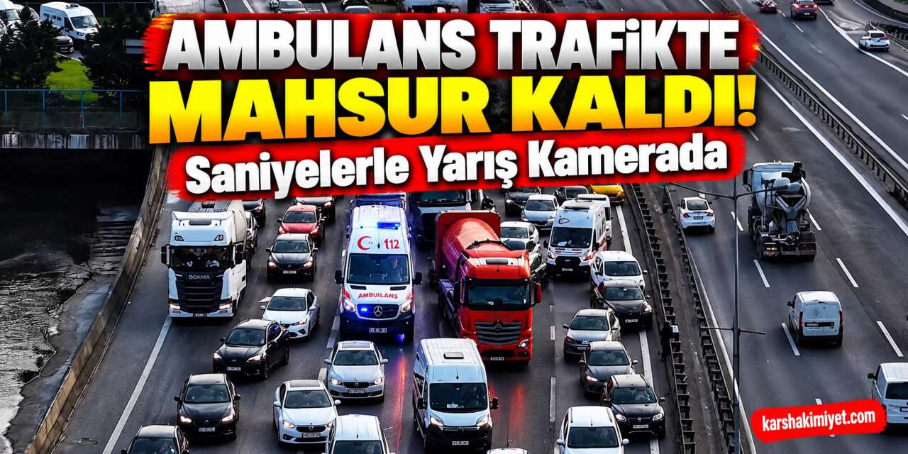 Ambulans Trafikte Mahsur Kaldı! Saniyelerle Yarış Kamerada