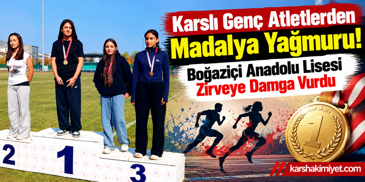 Karslı Genç Atletlerden Madalya Yağmuru! Boğaziçi Anadolu Lisesi Zirveye Damga Vurdu