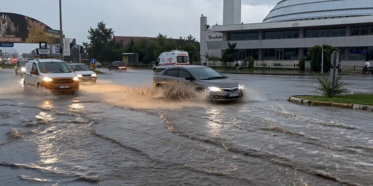 Erzincan’da sağanak yağış etkili oldu