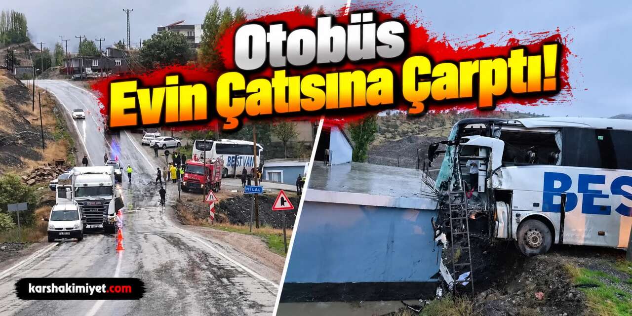 Otobüs Evin Çatısına Çarptı!