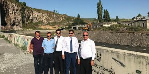 DSİ heyeti Kura Nehri 2. kısım taşkın koruma inşaatında incelemede bulundu