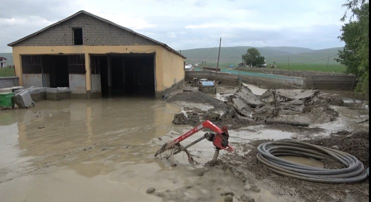 Muş’ta selde köprü yıkıldı, 5 araç ve 35 ev hasar gördü