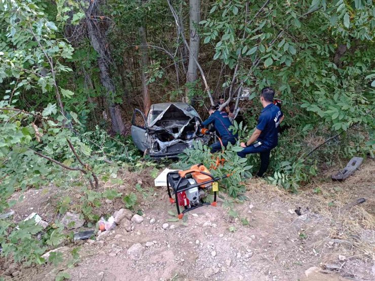 Malatya’da kontrolden çıkan otomobil şarampole devrildi: 2 yaralı