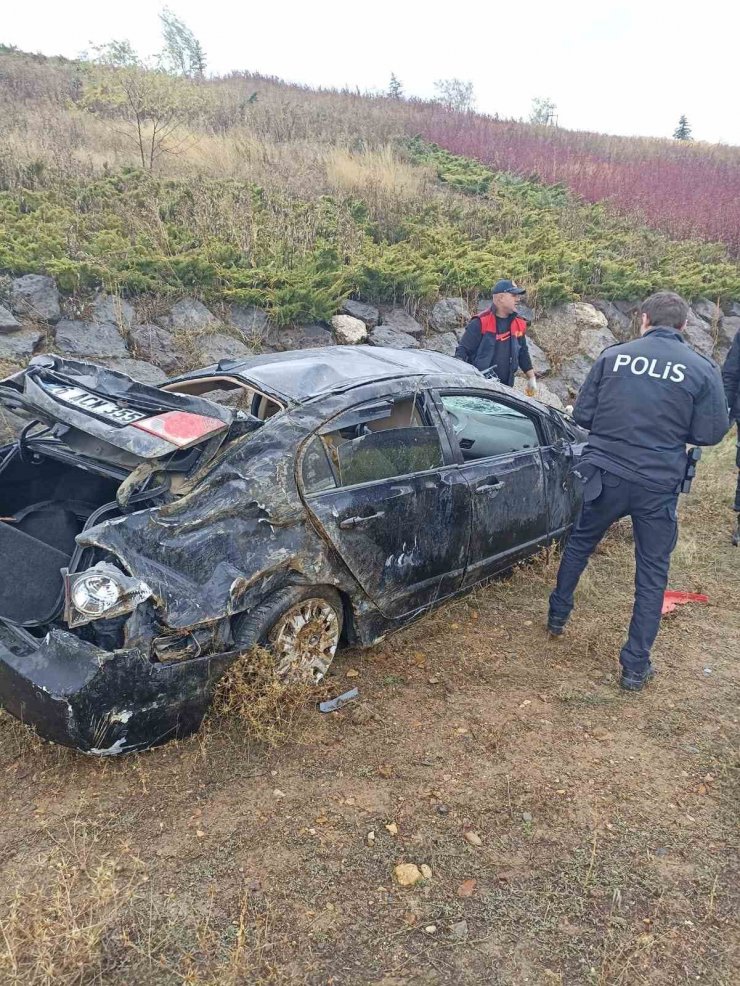 Ağrı’da bir otomobil şarampole uçtu