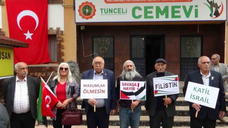 Tunceli’de cemevinden İsrail’e protesto, Filistin’e destek