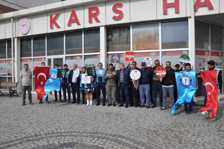 Kars sağlık çalışanlarından İsrail’e tepki