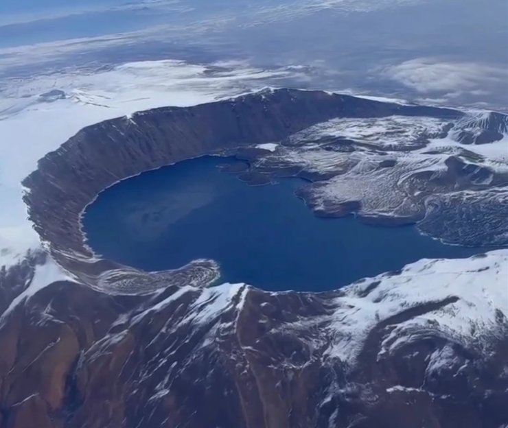 Nemrut Kalderası’nda muhteşem kar görüntüleri