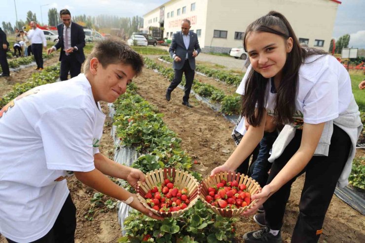 16 Ekim Dünya Gıda Günü’nde bir araya gelen öğrenciler hasat yaptı