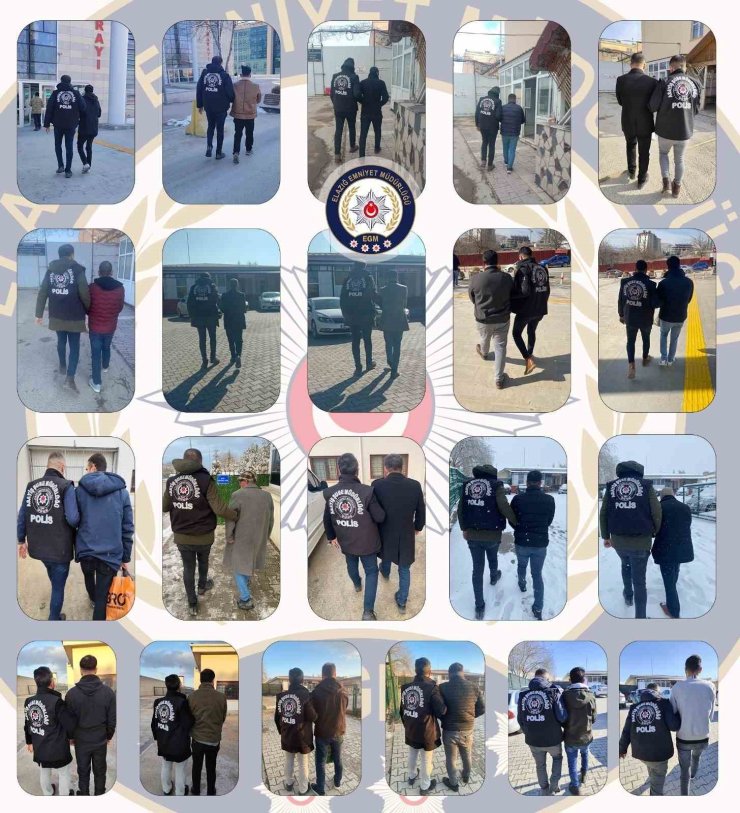 Elazığ’da kesinleşmiş hapis cezası bulunan 105 şüpheli tutuklandı