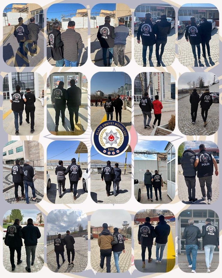 Elazığ’da kesinleşmiş hapis cezası bulunan 107 şahıs yakalandı