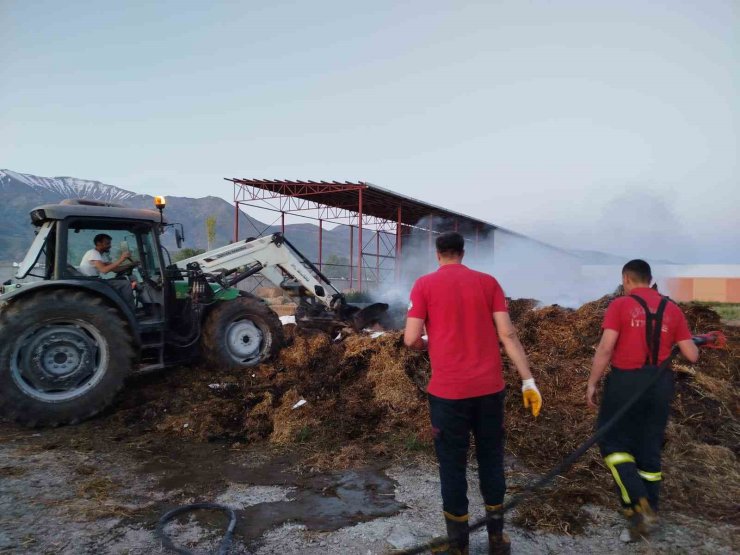 Samanlık yangını büyümeden söndürüldü