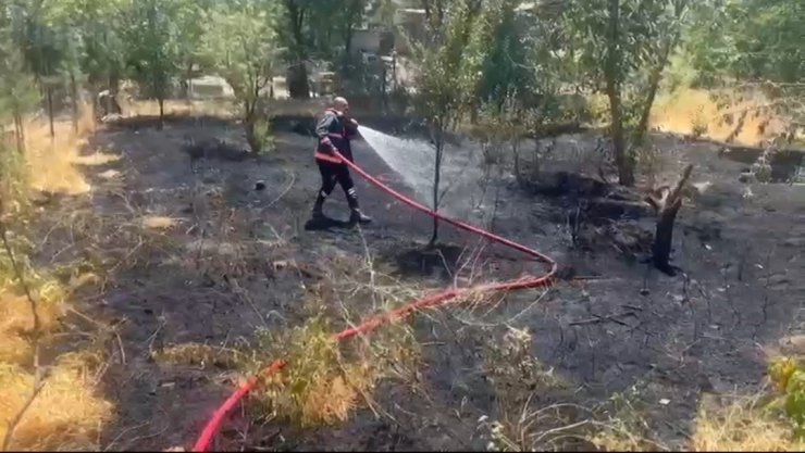 Elazığ’da bahçe yangını