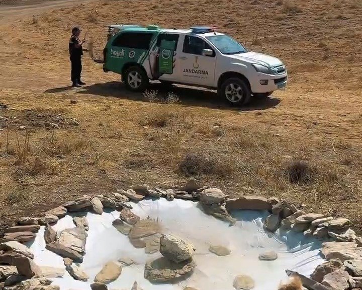 Van jandarmasından yaban hayatına minik su havuzları