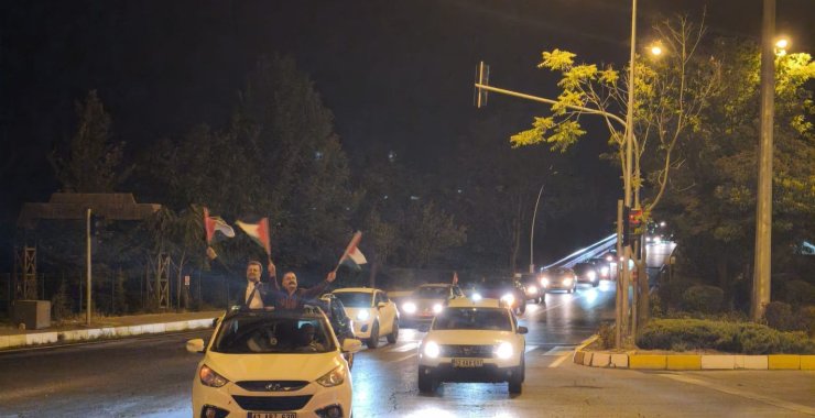 Tunceli’de Filistin’e destek konvoyu