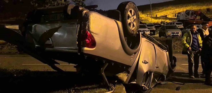 Erzurum’da kamyonet takla attı: 1 yaralı