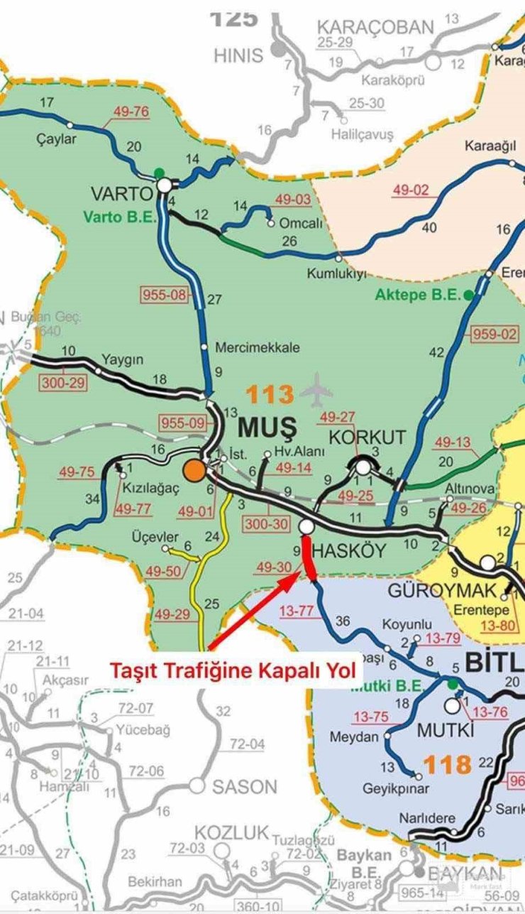 Muş’ta yoğun kar yağışı: Hasköy-Mutki yolu ulaşıma kapandı