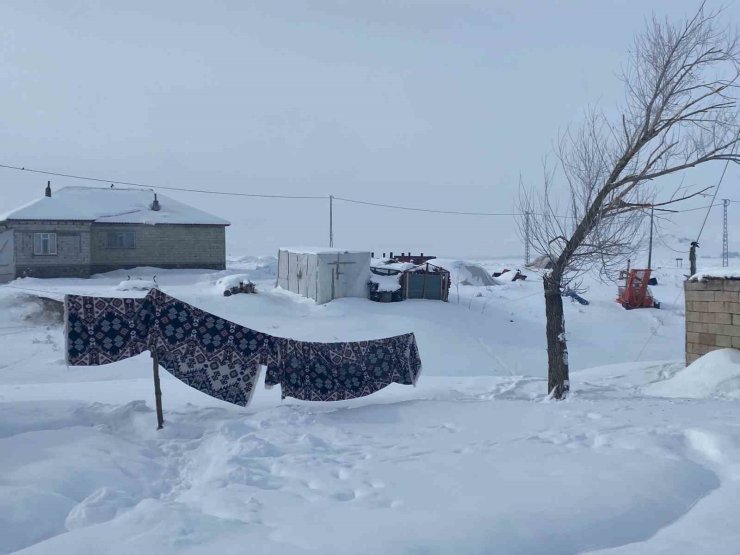 Ağrı’da köyler kışın tamamen kar altında kaldı