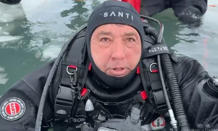 Çıldır Gölü’nde 6 Şubat depremi anısına dalış yaptılar