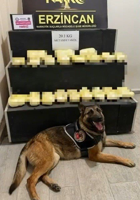 Erzincan’da 20,1 kilogram metamfetamin ele geçirildi