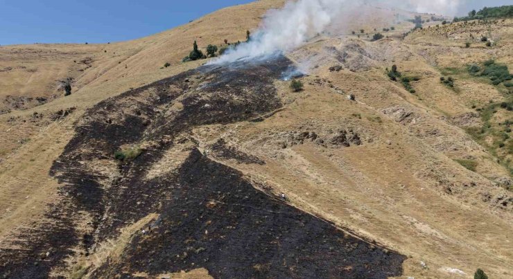 Bitlis’te çıkan örtü yangını itfaiye ve köylüler tarafından söndürüldü